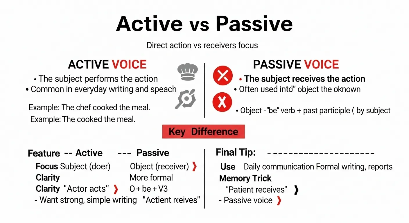 difference between active and passive