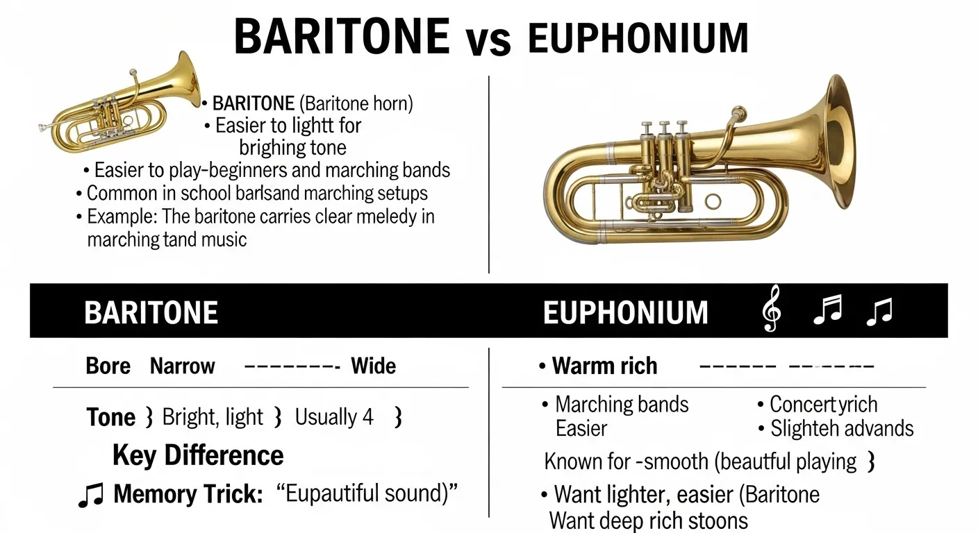 difference between baritone and euphonium