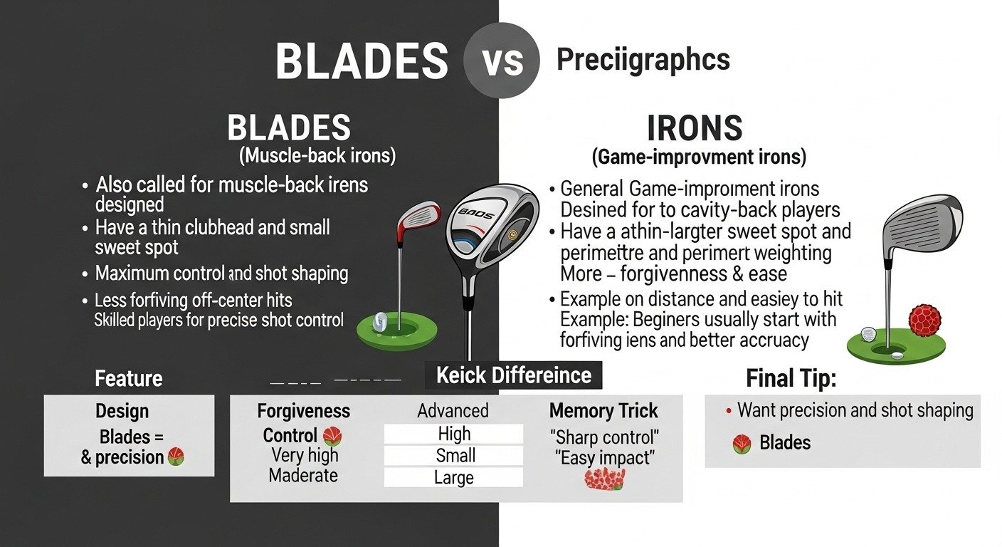 difference between blades and irons