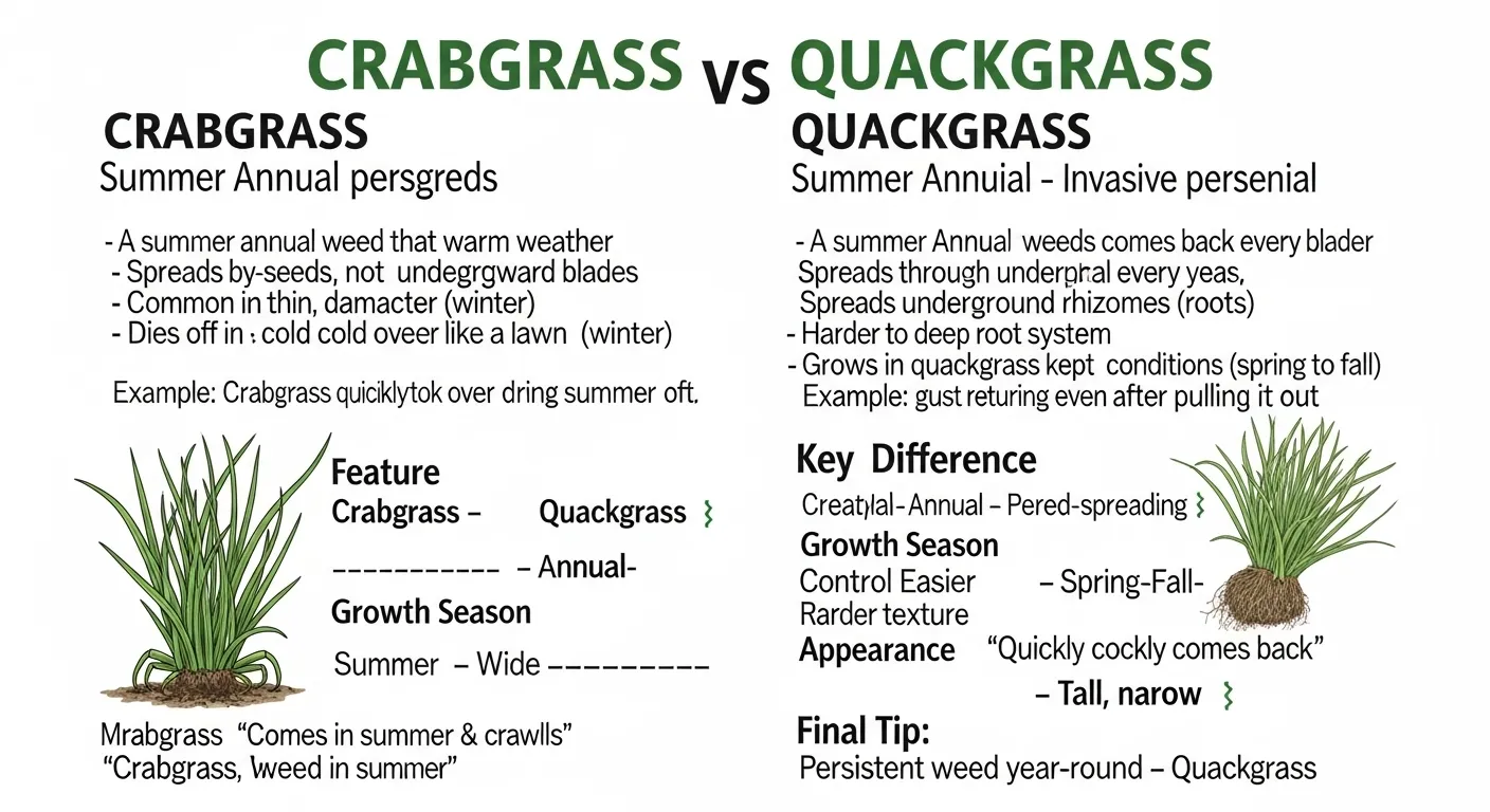 difference between crabgrass and quackgrass
