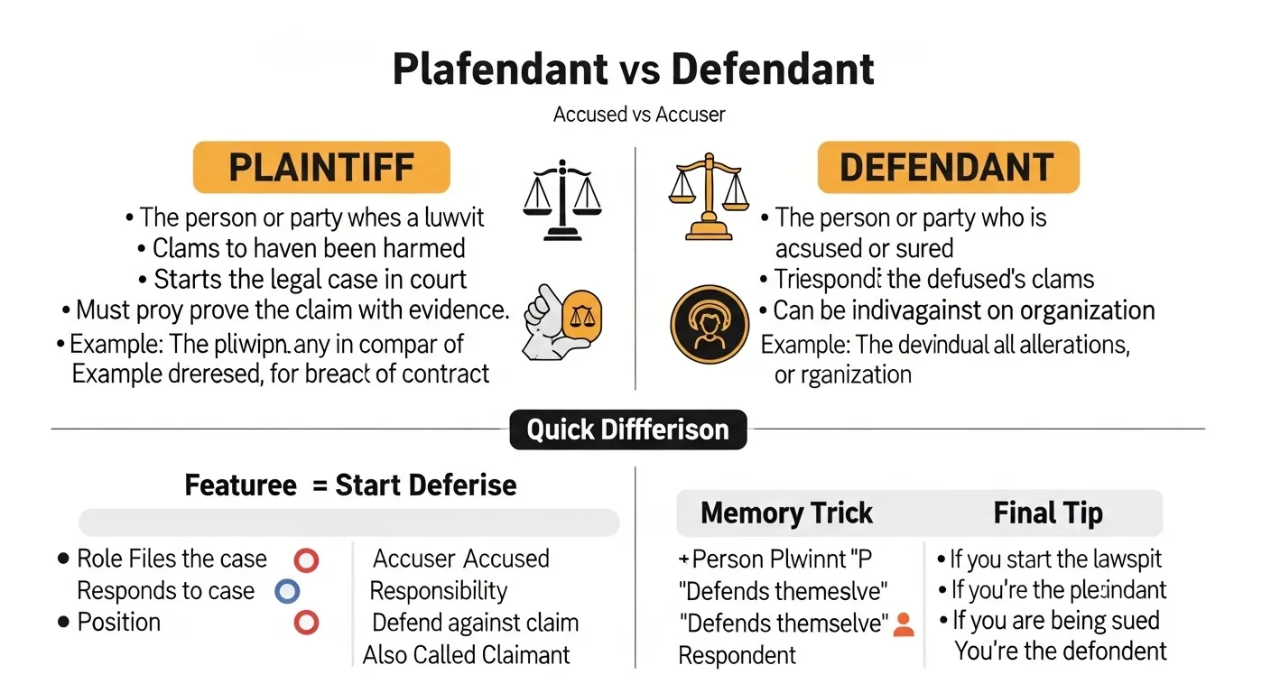difference between defendant and plaintiff