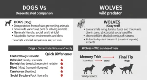 difference between dogs and wolves