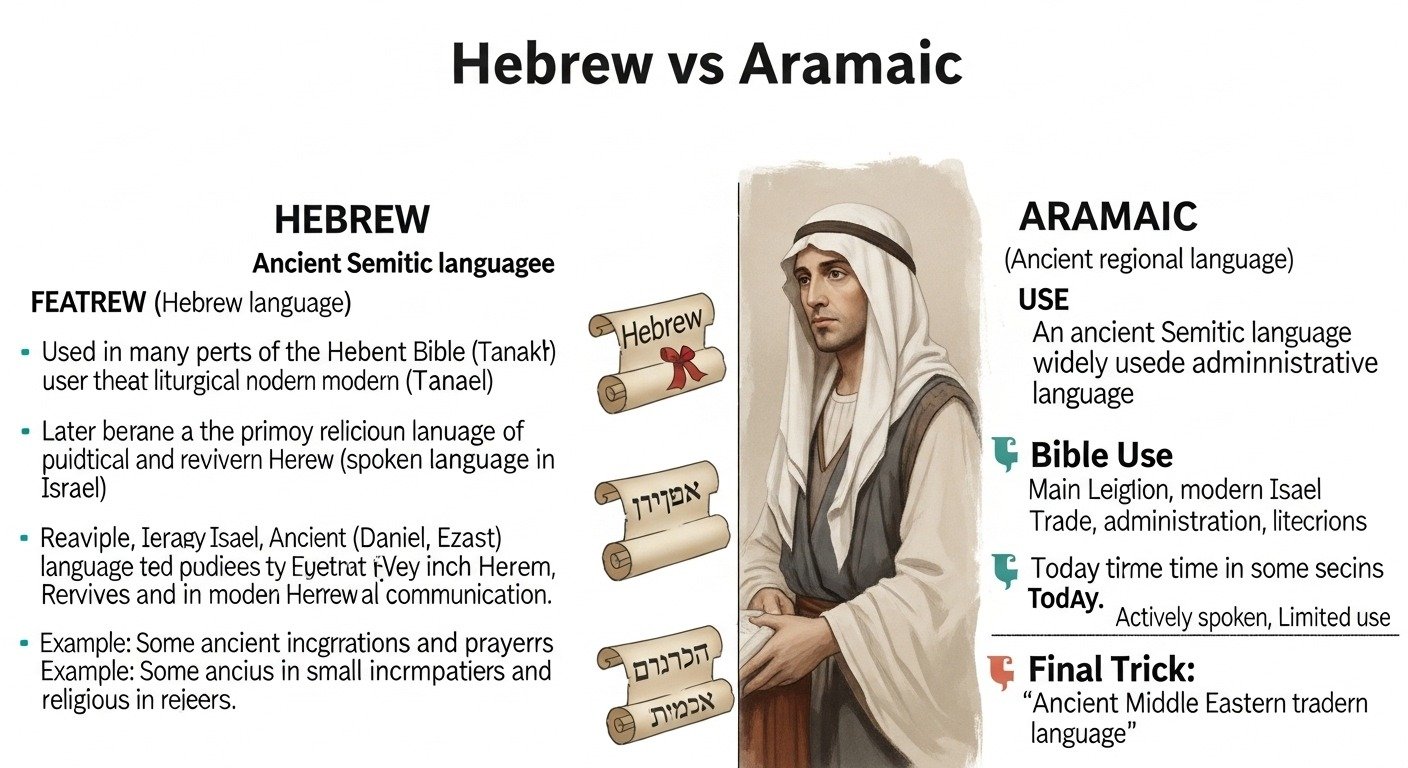 difference between hebrew and aramaic