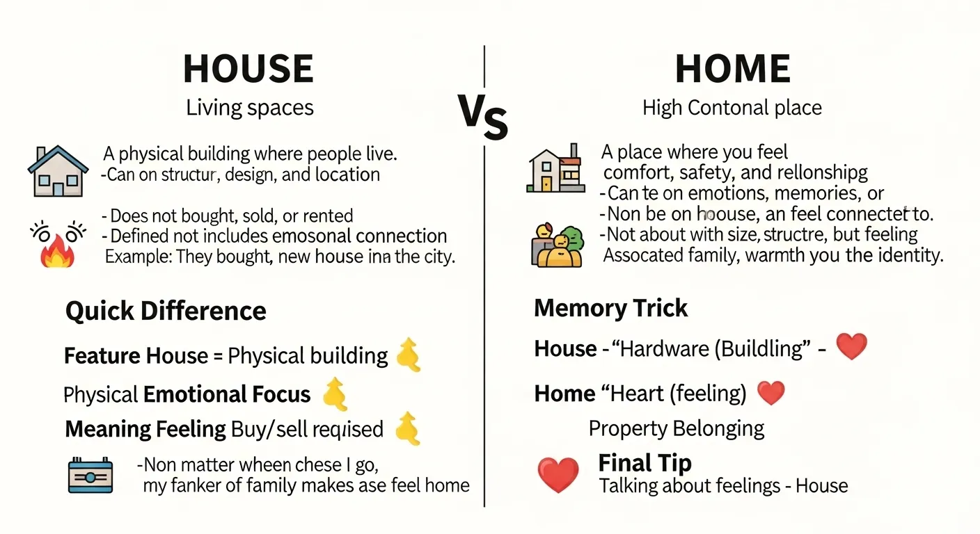 difference between house and home