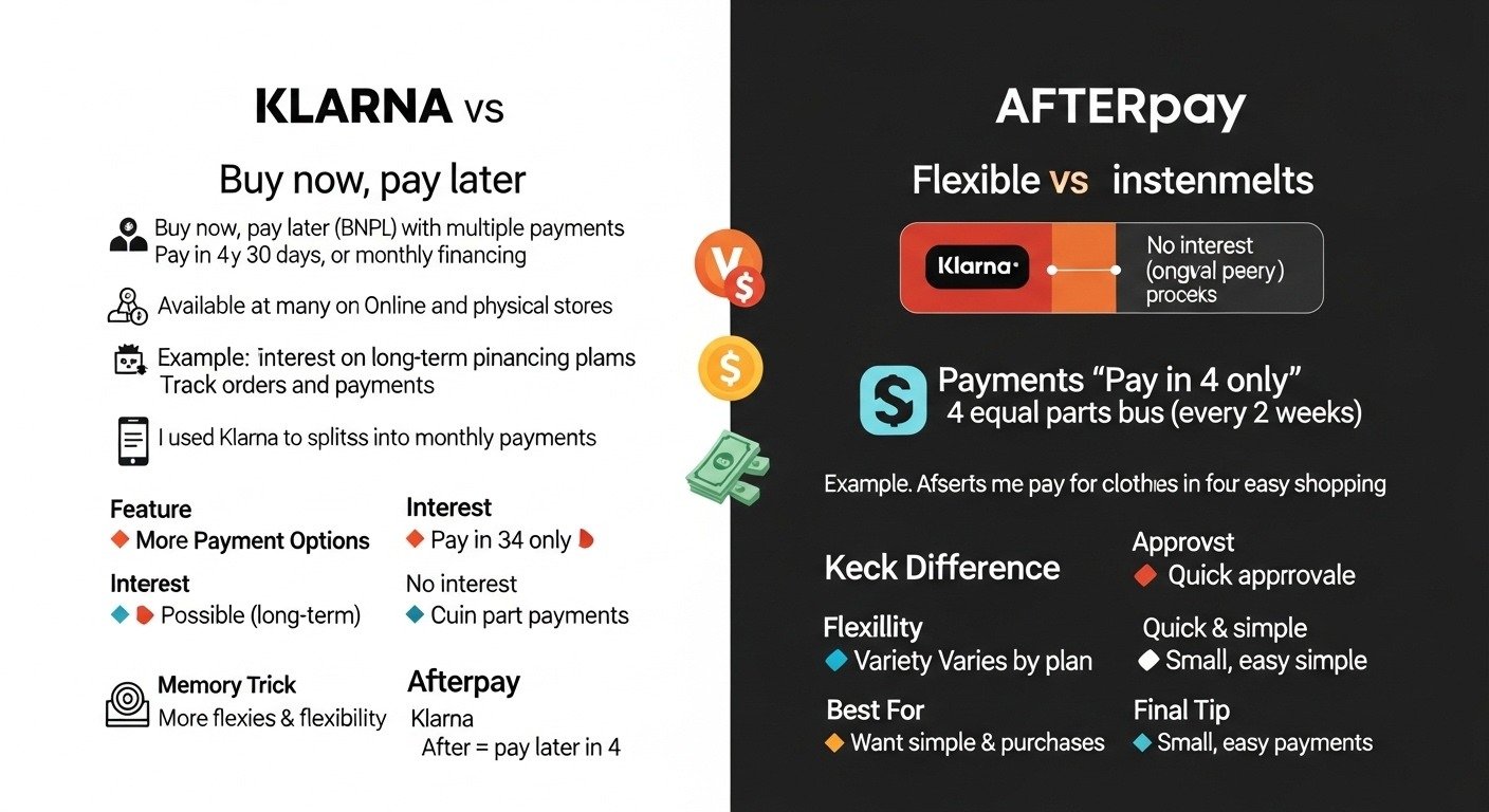 difference between klarna and afterpay