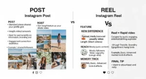 difference between post and reel