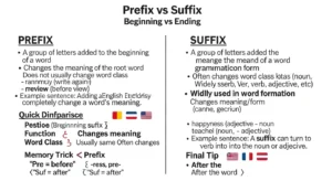 difference between prefix and suffix