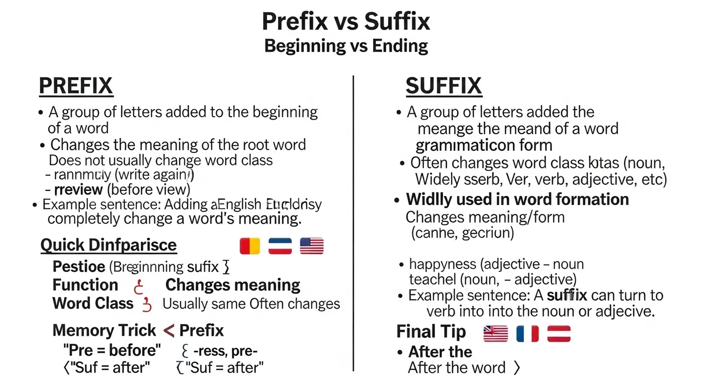 difference between prefix and suffix
