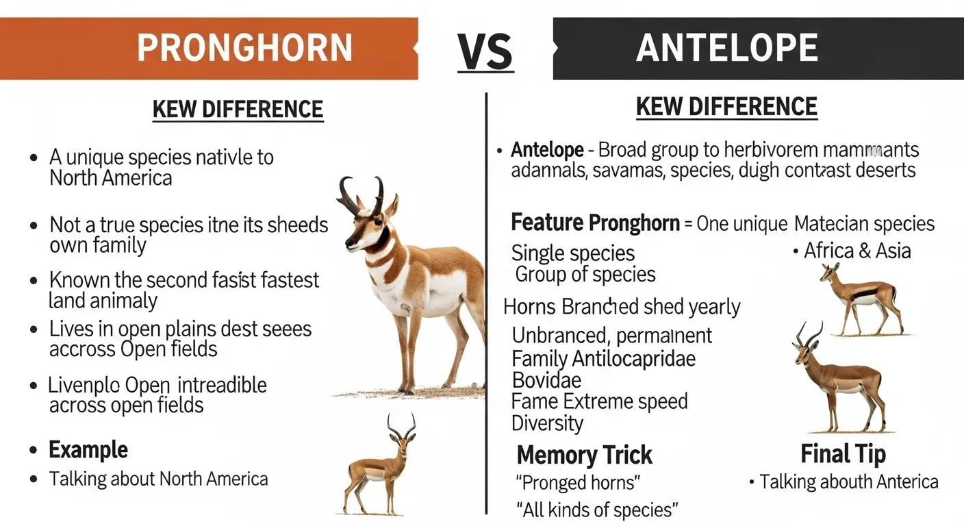 difference between pronghorn and antelope
