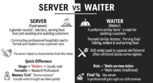 difference between server and waiter
