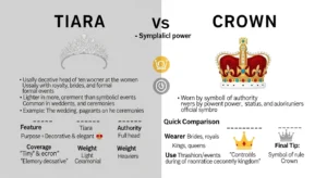 difference between tiara and crown
