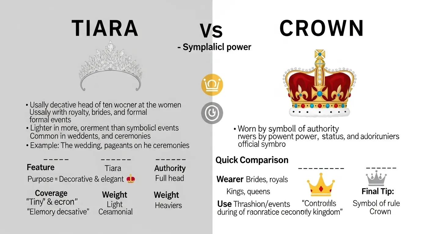 difference between tiara and crown