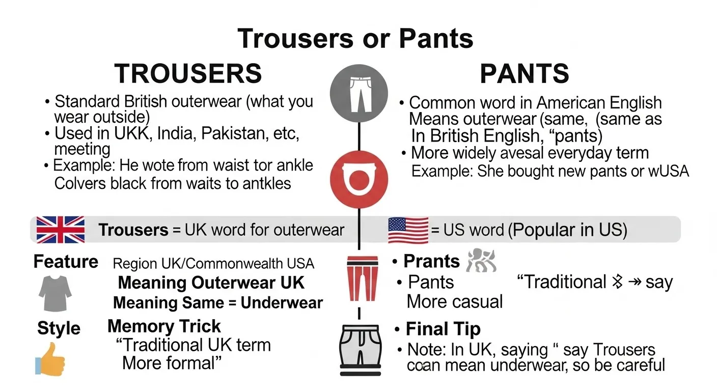 difference between trousers and pants