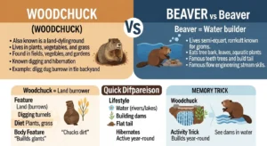 difference between woodchuck and beaver