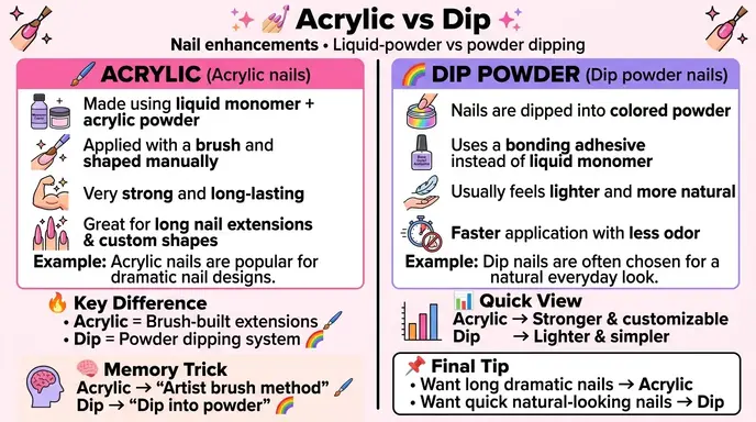 difference between acrylic and dip