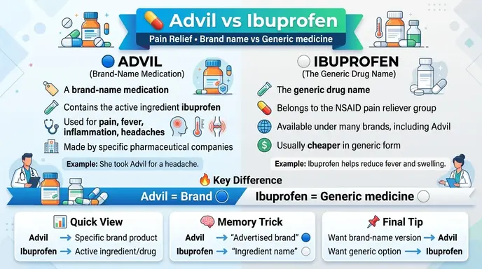 difference between advil and ibuprofen