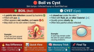 difference between boil and cyst