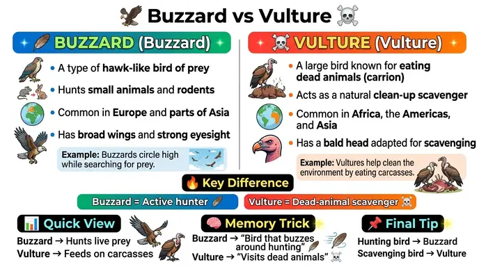 difference between buzzard and vulture