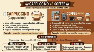 difference between cappuccino and coffee