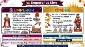 difference between emperor and king