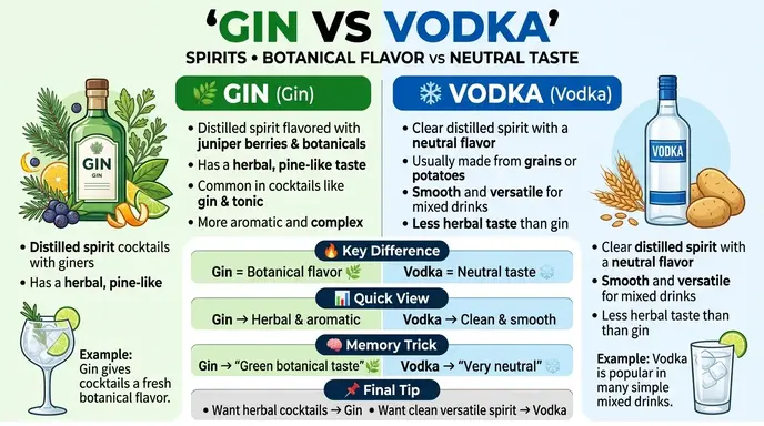 difference between gin and vodka