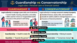 difference between guardianship and conservatorship