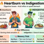 difference between heartburn and indigestion