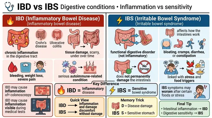 difference between ibd and ibs