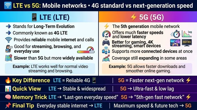 difference between lte and 5g