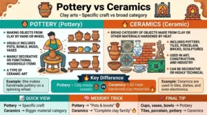 difference between pottery and ceramics