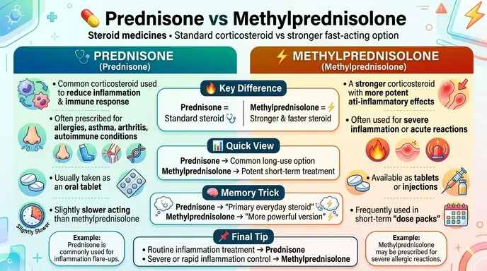 difference between prednisone and methylprednisolone