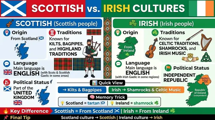 difference between scottish and irish