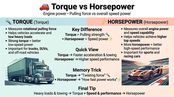 difference between torque and horsepower