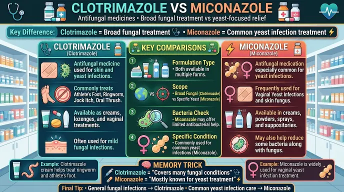 difference between clotrimazole and miconazole
