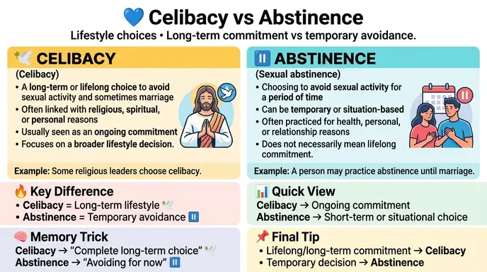 difference between celibacy and abstinence
