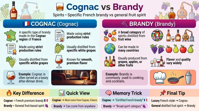 difference between cognac and brandy