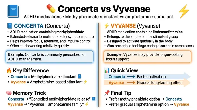 difference between concerta and vyvanse