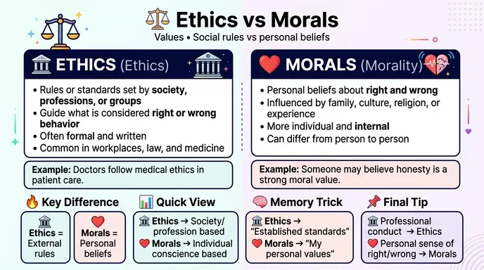 difference between ethics and morals
