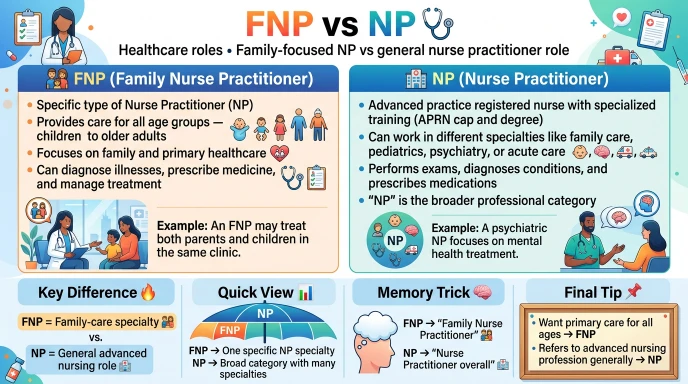 difference between fnp and np