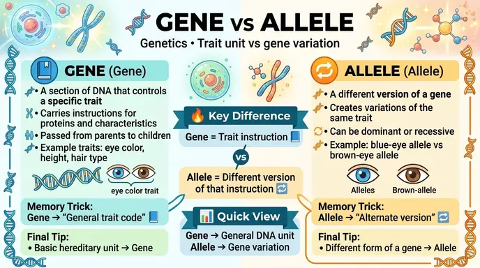 difference between gene and allele