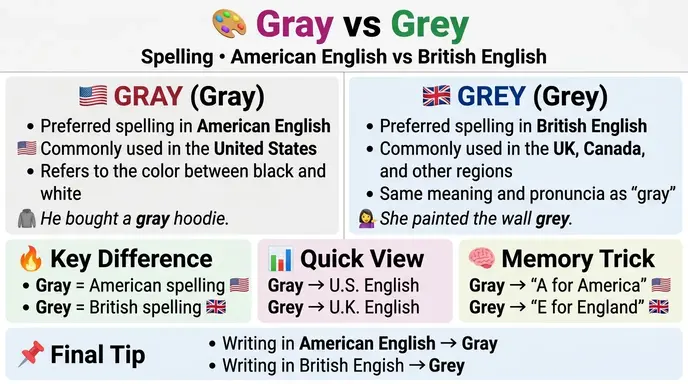 difference between gray and grey
