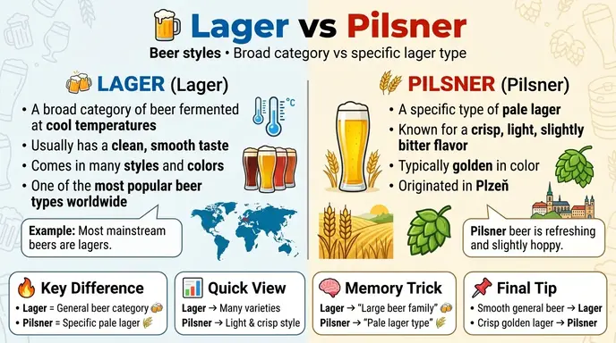difference between lager and pilsner