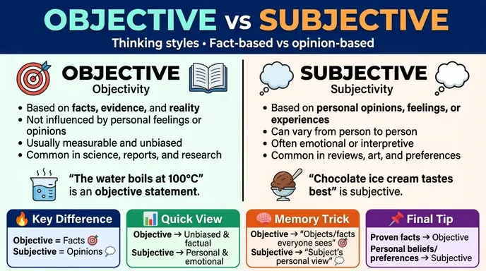 difference between objective and subjective