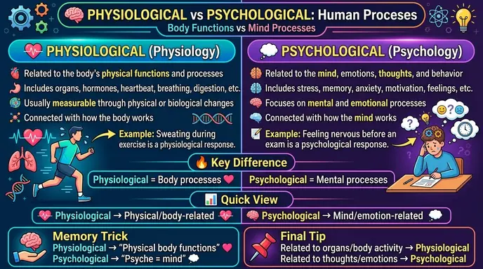 difference between physiological and psychological