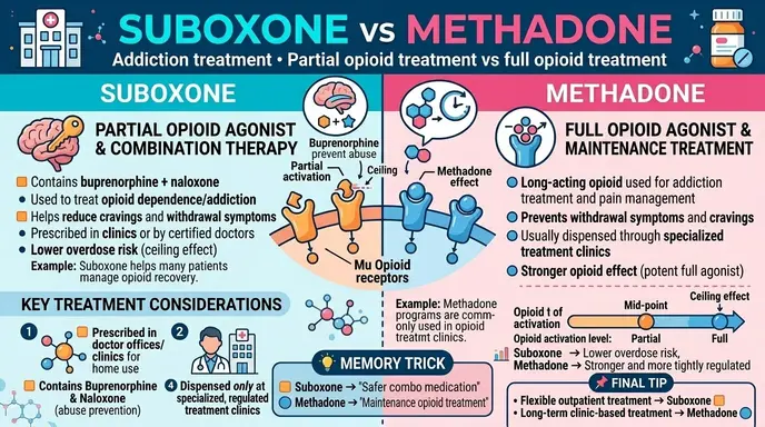 difference between suboxone and methadone