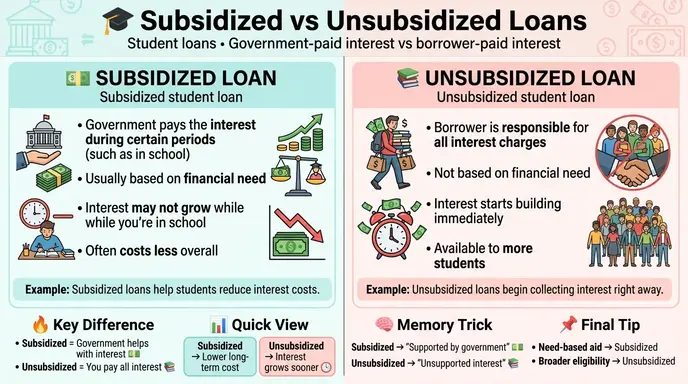 difference between subsidized and unsubsidized