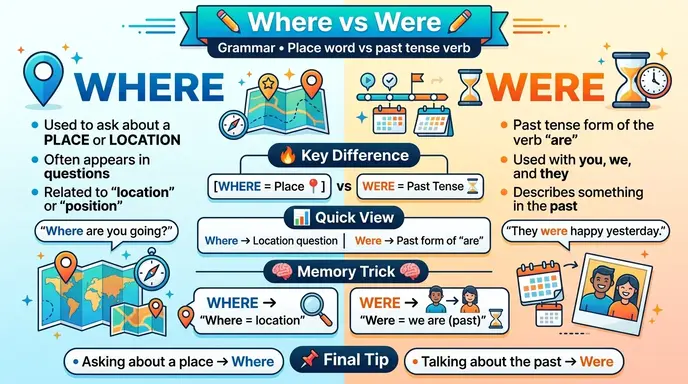 difference between where and were